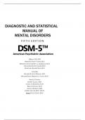 DIAGNOSTIC AND STATISTICAL MANUAL OF MENTAL DISORDERS F I F T H E D I T I O N DSM-5&trade; American Psychiatric Association 