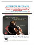 TEST BANK for Anatomy and Physiology The Unity of Form and Function 9th Edition by Kenneth Saladin 
