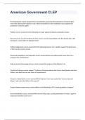 American Government CLEP exam 2023/2024 with 100% correct answers graded A+