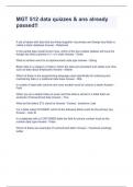MGT 512 data quizzes & ans already passed&excl;&excl;