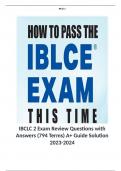 IBCLC 2 Exam Review Questions with Answers (794 Terms) A+ Guide Solution 2023-2024