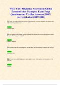 WGU C211 Objective Assessment Global Economics for Managers Exam Prep| Questions and Verified Answers| 100% Correct (Latest 2023/ 2024)