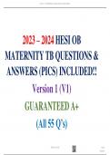 2023 HESI OB Maternity Version 1 &lpar;V1&rpar; Exit Exam &lpar;All 55 Qs&rpar; TB w&sol;Pics Included&excl;&excl; A&plus;&plus;