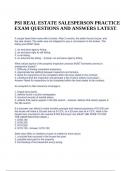 PSI REAL ESTATE SALESPERSON PRACTICE EXAM QUESTIONS AND ANSWERS LATEST.