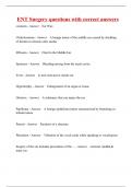 ENT Surgery questions with correct answers
