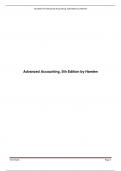 Test bank for Advanced Accounting, 5th Edition by Hamlen ISBN: 978-1-61853-424-8. All Chapters 1-16 A+