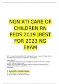 NGN ATI CARE OF CHILDREN RN PEDS 2019 &vert;BEST FOR 2023 NG EXAM