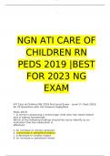 NGN ATI CARE OF CHILDREN RN PEDS 2019 |BEST FOR 2023 NG EXAM