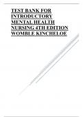 TEST BANK FOR INTRODUCTORY MENTAL HEALTH NURSING 4TH EDITION WOMBLE KINCHELOE&period;pdf