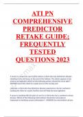 ATI PN COMPREHENSIVE PREDICTOR RETAKE GUIDE; FREQUENTLY TESTED QUESTIONS 2023