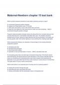 Test Bank&colon; Maternal-Newborn Nursing &lpar;Critical Components&rpar; Chapter 15 Questions & Answers &lpar;A&plus; GRADED&rpar;