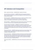 AP Literature and Composition Questions and Answers 2023 ( A+ GRADED 100% VERIFIED).