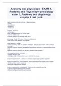 Anatomy and physiology - EXAM 1, Anatomy and Physiology- physiology exam 1, Anatomy and physiology chapter 1 test bank