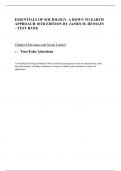 ESSENTIALS OF SOCIOLOGY A DOWN TO EARTH APPROACH 10TH EDITION BY JAMES M&period; HENSLIN &ndash; TEST BANK
