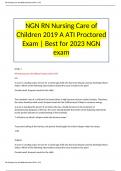 NGN RN Nursing Care of Children 2019 A ATI Proctored Exam | Best for 2023 NGN exam