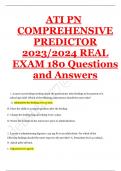 ATI PN COMPREHENSIVE PREDICTOR 2023  2024 REAL EXAM 180 Questions and Answers