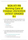 NGN ATI RN Nursing Care of Children 2023/2024 LATEST GRADED A+