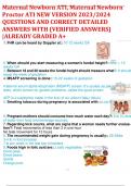 Maternal Newborn ATI&comma; Maternal Newborn Proctor ATI NEW VERSION 2023&sol;2024 QUESTIONS AND CORRECT DETAILED ANSWERS WITH &lpar;VERIFIED ANSWERS&rpar; &vert;ALREADY GRADED A&plus; 