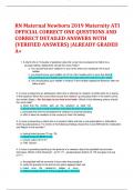 RN Maternal Newborn 2019 Maternity ATI OFFICIAL CORRECT ONE QUESTIONS AND CORRECT DETAILED ANSWERS WITH &lpar;VERIFIED ANSWERS&rpar; &vert;ALREADY GRADED A&plus; 