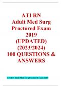 ATI RN Adult Med Surg Proctored Exam 2019 (UPDATED 2023/2024) 100 QUESTIONS & ANSWERS
