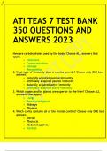 ATI TEAS 7 TEST BANK 350 QUESTIONS AND ANSWERS