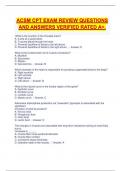 ACSM CPT EXAM REVIEW QUESTIONS AND ANSWERS VERIFIED RATED A+.