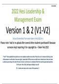 2022 - 2023 Hesi Leadership Exit Exam V1 & V2 Guide (Brand New!!) A++ All Questions & Answers