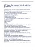 UT Texas Government Only Credit-Exam &vert; Updated 