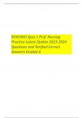 NUR3805 Quiz 1 Prof. Nursing Practice Latest Update 2023-2024 Questions and Verified Correct Answers Graded A