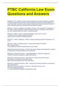 PTBC California Law Exam Questions and Answers