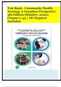 Test Bank - Community Health Nursing&comma; A Canadian Perspective&comma; 5th Edition &lpar;Stamler&comma; 2020&rpar;&comma; Chapter 1-33 &vert; All Chapters Included