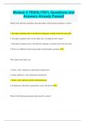 Module 5 TESOL&sol;TEFL Questions and  Answers Already Passed