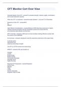 CFT Monitor Cert Over View Questions with complete Answers 2023