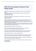 PCN 107 Counseling Theories Final Study Guide with complete solutions