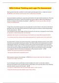 WGU Critical Thinking and Logic Pre Assessment&sol;&sol;  &lpar;Top  2024&sol;2025 EXAM REVIEW PAPERS &sol; GRADED A&plus;&sol; 100&percnt;  Accurate&rpar; 