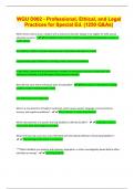WGU D002 - Professional&comma; Ethical&comma; and Legal  Practices for Special Ed&period; &lpar;1250 Q&As&rpar;&sol;&sol;  &lpar;Top  2024&sol;2025 EXAM REVIEW PAPERS &sol; GRADED A&plus;&sol; 100&percnt;  Accurate&rpar; 