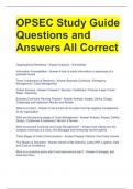 OPSEC Study Guide Questions and Answers All Correct