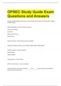 OPSEC Study Guide Exam Questions and Answers 