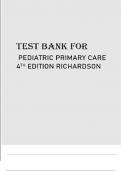 Pediatric Primary Care 4th Edition Richardson Test bank/Study Guide
