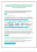 VATI RN LEADERSHIP MANAGEMENT REAL EXAM QUESTIONS AND ANSWERS ALREADY GRADED A&plus; FOR GUARANTEED PASS 