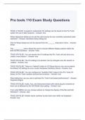 Pro tools 110 Exam Study Questions and Answers