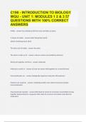C190 - INTRODUCTION TO BIOLOGY WGU - UNIT 1 MODULES 1 2 & 3|57 QUESTIONS WITH 100% CORRECT ANSWERS