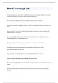 Hawaii massage law exam with correct answers