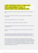 C190 INTRODUCTION TO BIOLOGY PRE-ASSESSMENT WGU |70 QUESTIONS AND ANSWERS