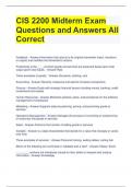 Bundle For CIS 2200 Exam Questions with All Correct Answers