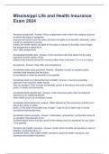 Mississippi Life and Health Insurance Exam 2024