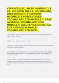 C784 Module 1: Basic Numeracy & Calculation Skills- VOCABULARY, C784 Module 2: Fractions, Decimals, & Percentages- VOCABULARY, C784 Module 3: Basic Algebra- VOCABULARY, C784 Module 4: Descriptive Statistics for a Single Variable- VOCABULARY, C784 Mod... Q