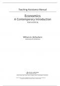 Teaching Assistance Manual For Economics A Contemporary Introduction 10th Edition William A. McEachern
