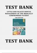 LITTLE AND FALACE'S DENTAL MANAGEMENT OF THE MEDICALLY COMPROMISED PATIENT 10TH EDITION TEST BANK ISBN-978-0323809450 Latest Verified Review 2023 Practice Questions and Answers for Exam Preparation, 100% Correct with Explanations, Highly Recommended, D