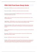 PRN 1032 Final Exam Study Guide Questions and Answers&lpar;A&plus; Solution guide&rpar;